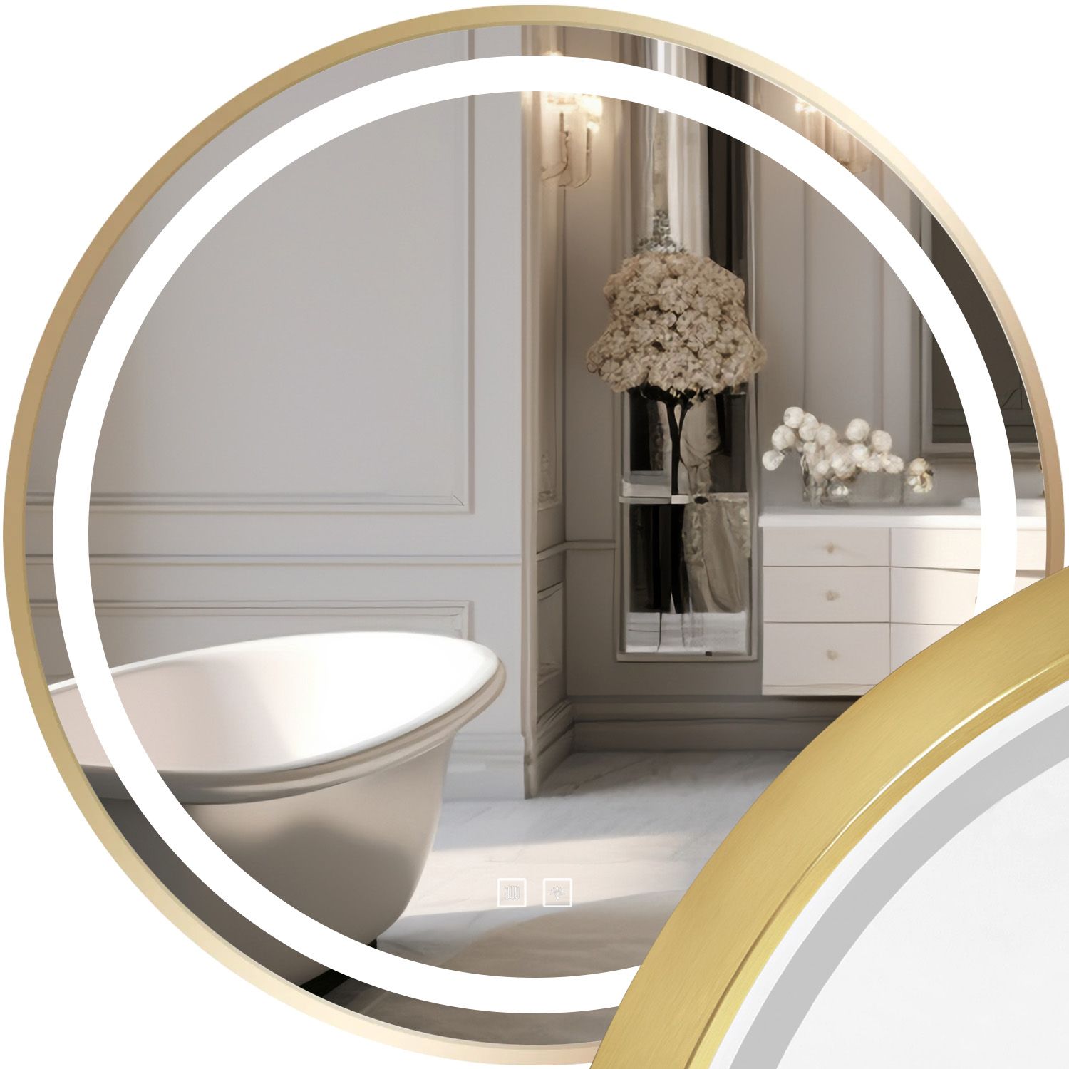 REA spejl LED MMJ GOLD 90cm Guld 90x90x90cm