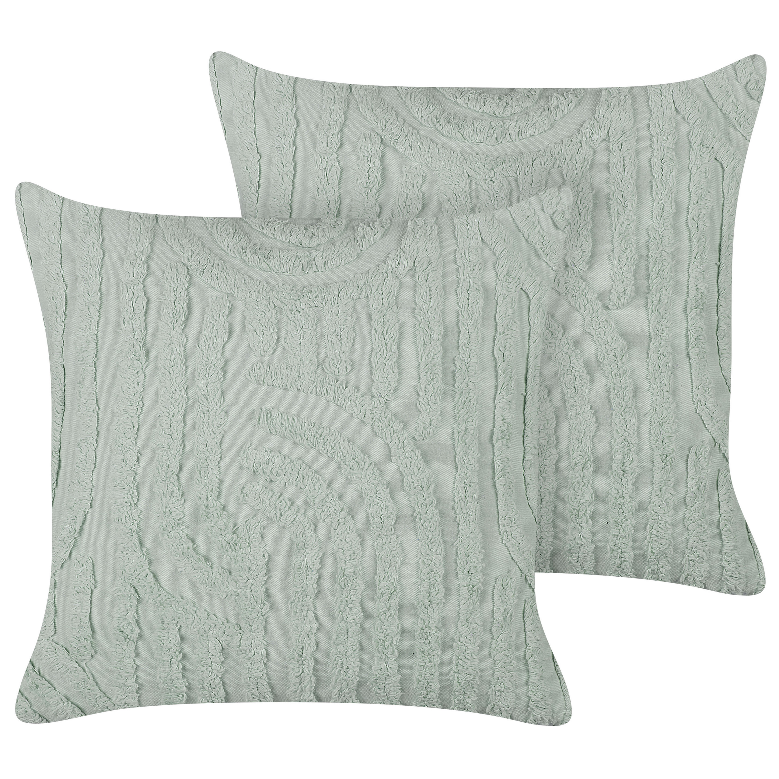 Sæt af 2 pyntepuder TELLIMA 45 x 45 cm Bomuld Mintgrøn Geometrisk mønster