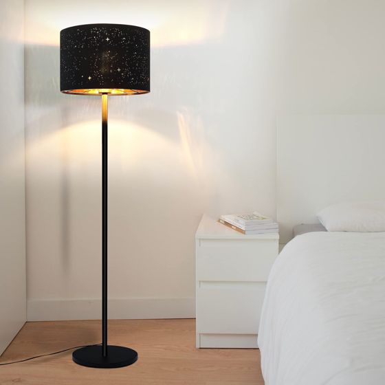NETTLIFE moderne gulvlampe til stue - stofgulvlampe E27 - sokkel maks. 40W