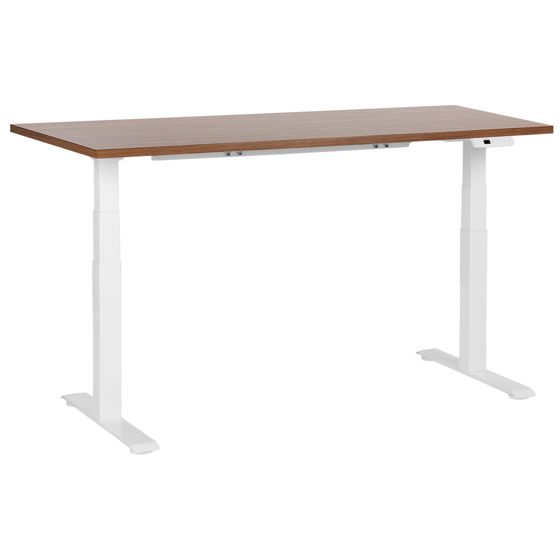Elektrisk justerbart hæve sænkebord DESTINES 160 cm 72 cm Brun/hvid