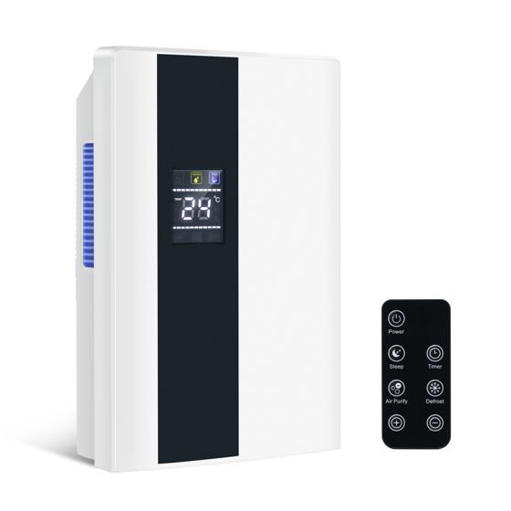 NETTLIFE Affugter 2000 ml med fjernbetjening, 24-timers timer, UV-rensning og nattilstand