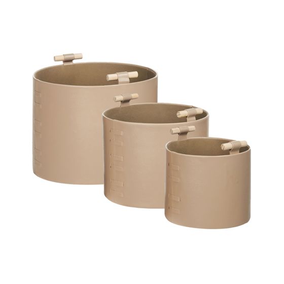 Sæt af 3 kurve ARAM Kunstlæder Beige