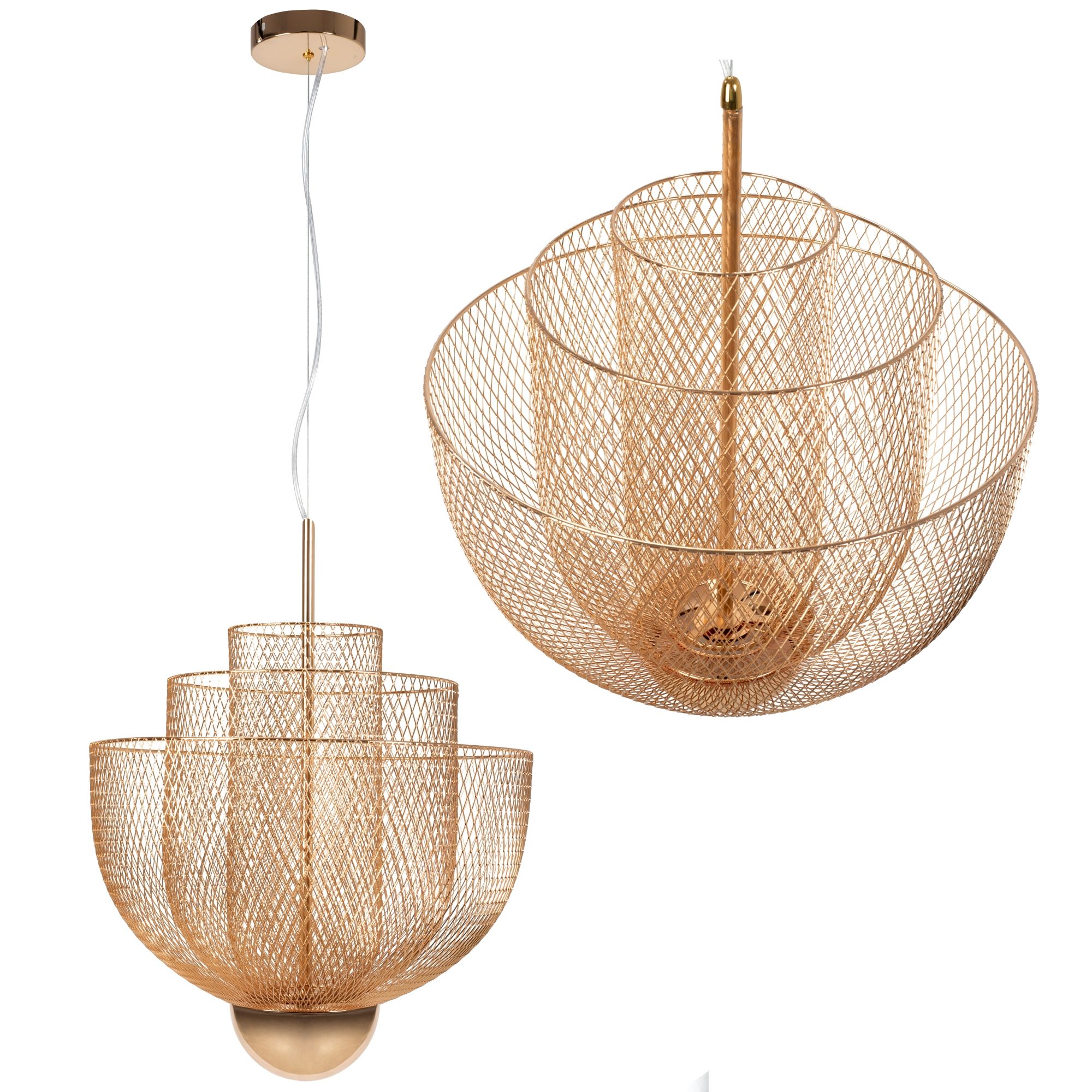 TOOLIGHT hængende loftlampe APP888-CP Guld 44x44x157cm