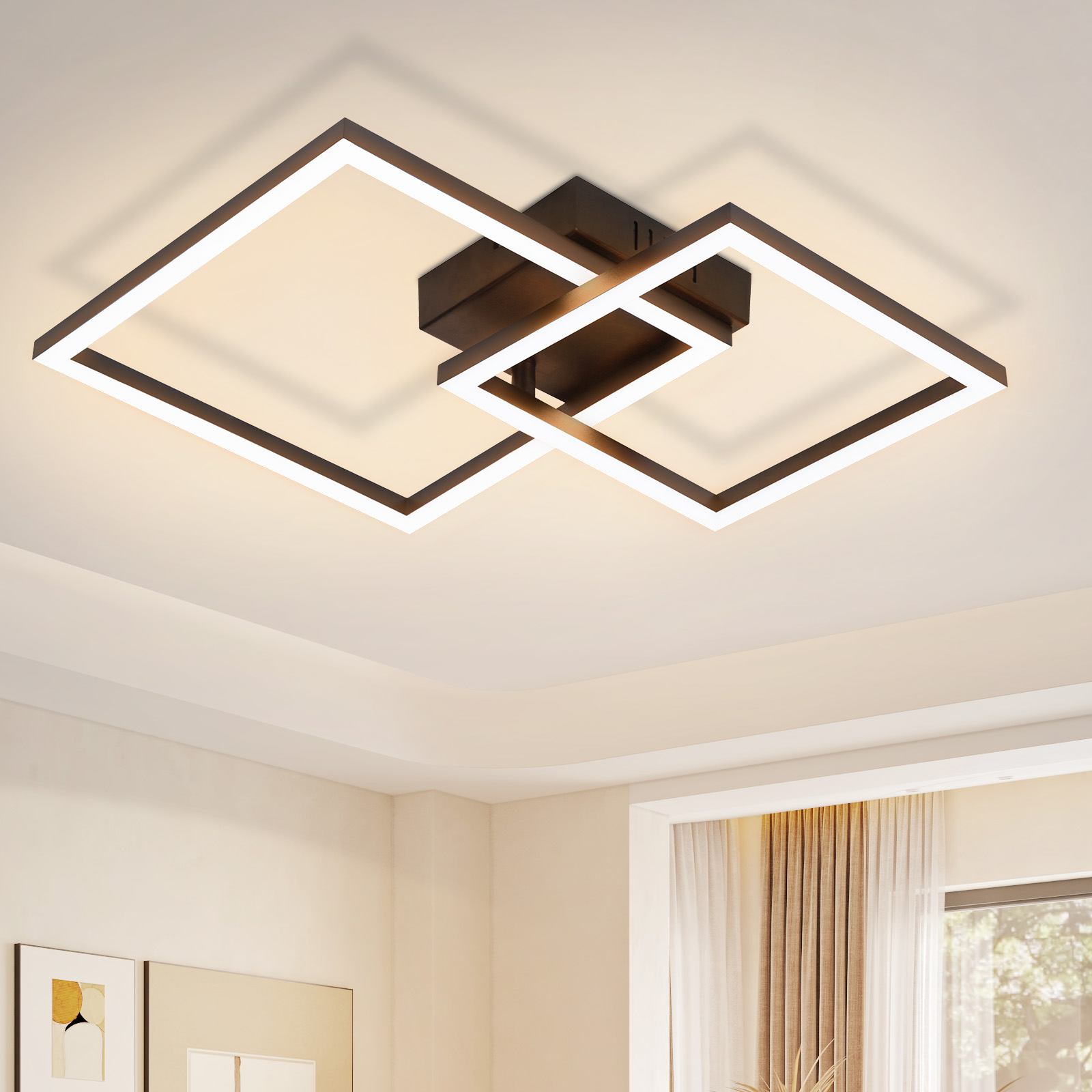 NETTLIFE LED - loftslampe, stue Loftslampe - 20W varm hvid Stuelampe moderne, design soveværelseslampe sort