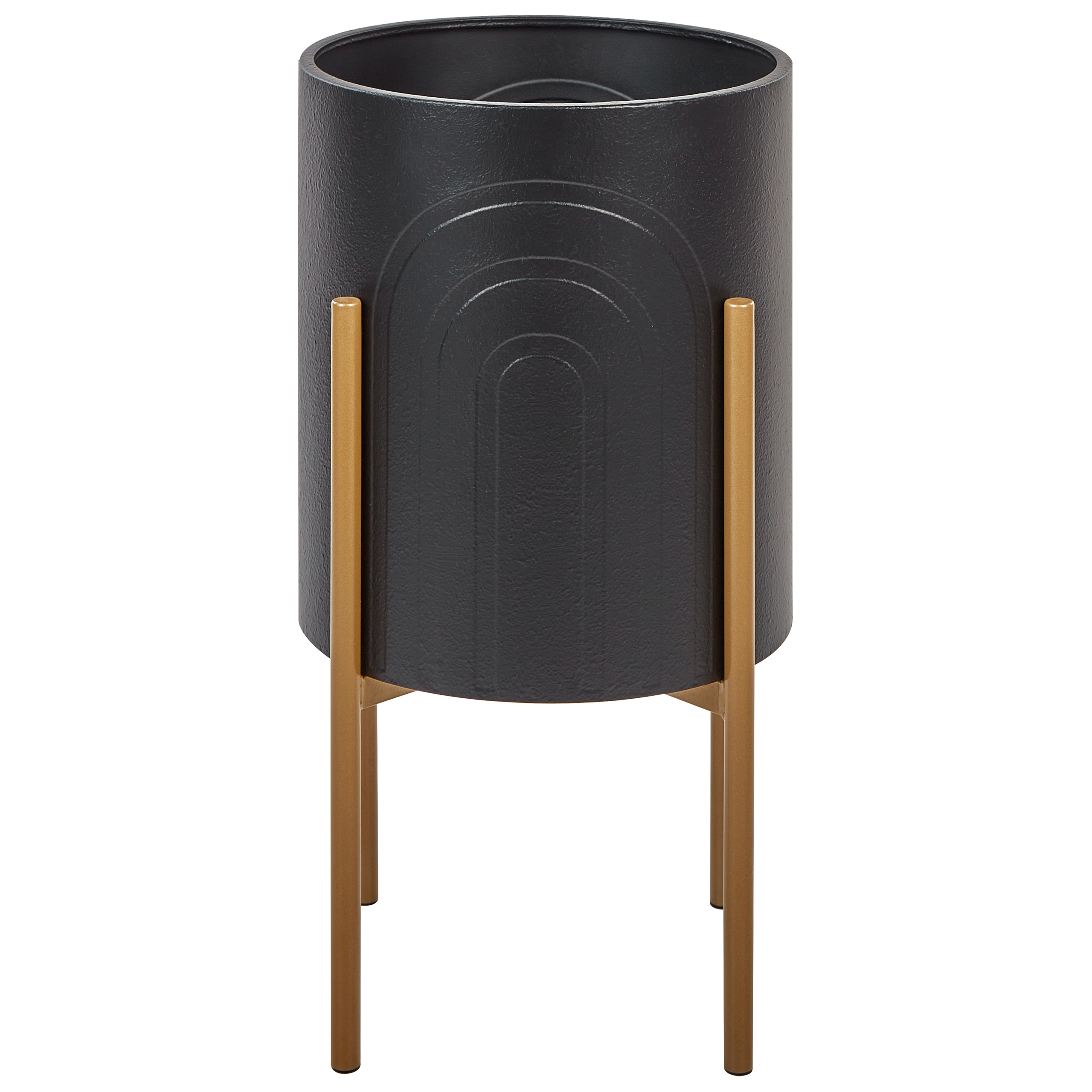 Forhøjet plantekrukke SEROTINA 32 cm Metal Sort