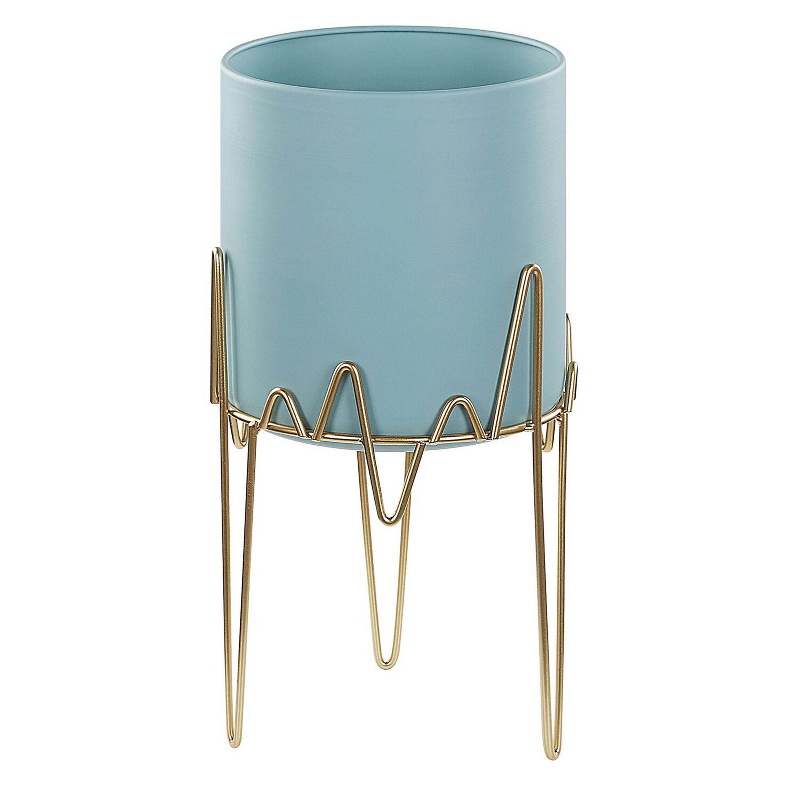 Forhøjet plantekrukke KALANDRA 19 cm Metal Himmelblå