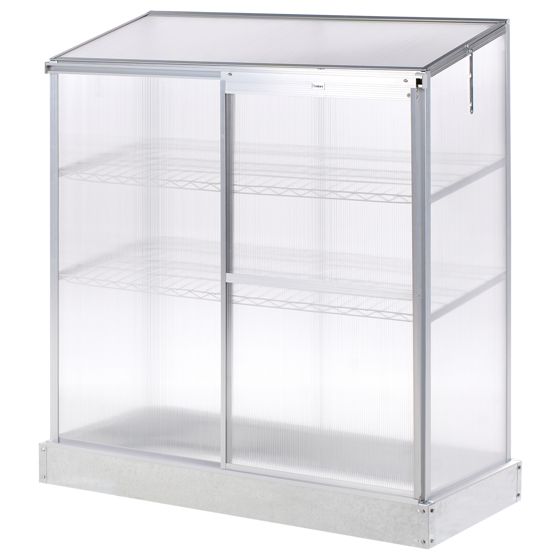 Altan-drivhus LECCE 129 cm 59 cm Sølv