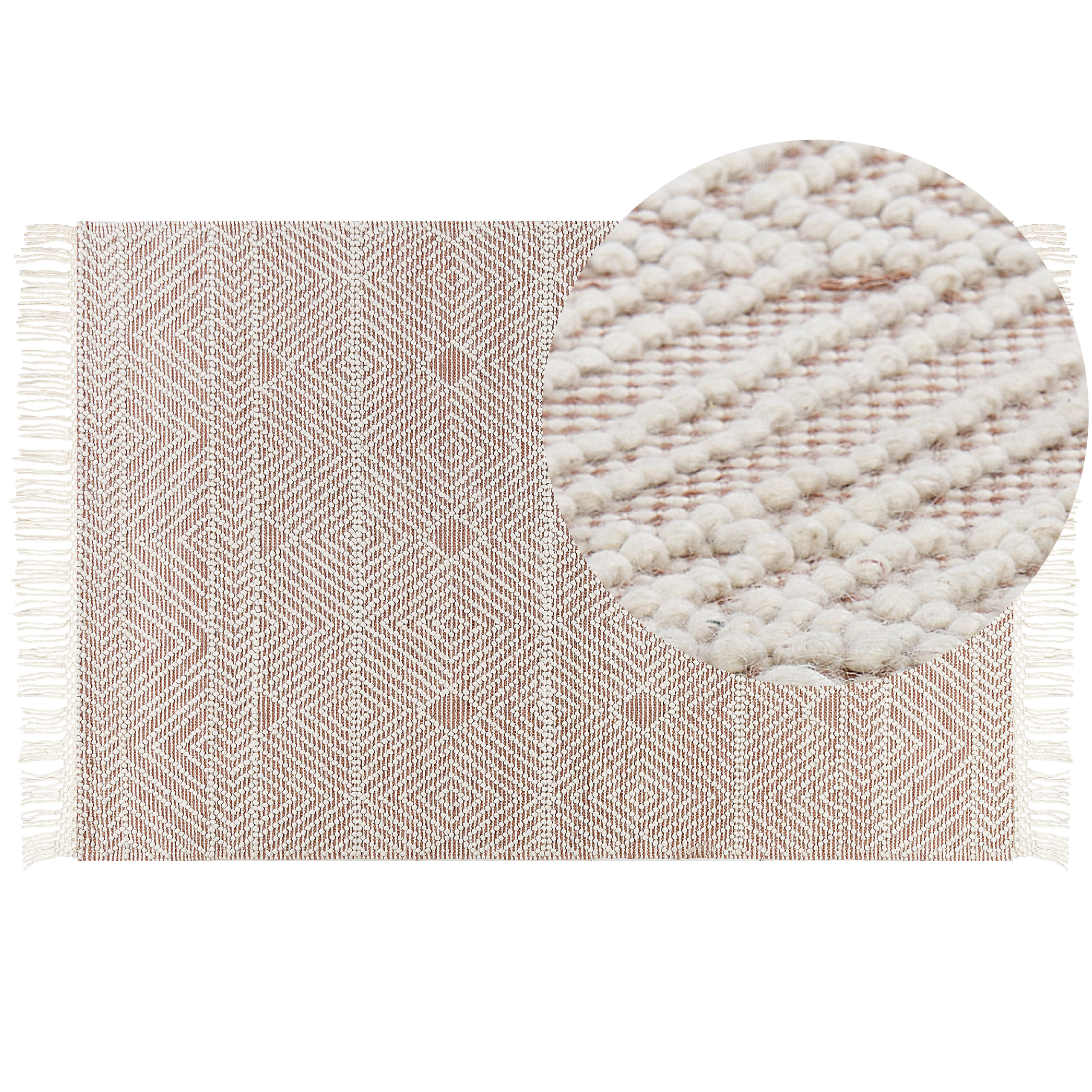Gulvtæppe KESTEL Brun Beige 160 x 230 cm Uld