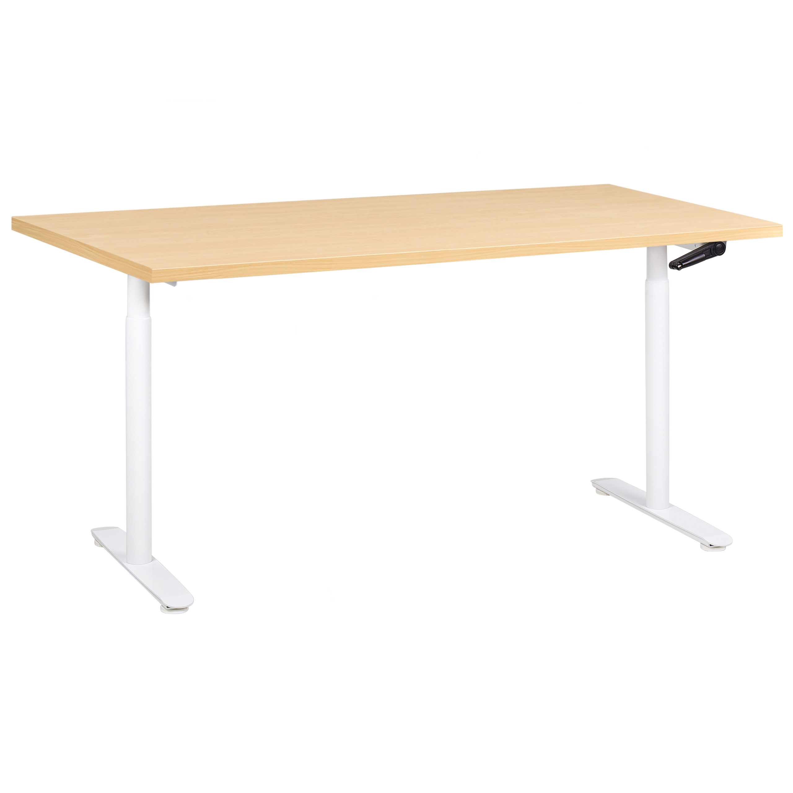 Manuelt justerbart hæve sænkebord DESTINAS 160 cm 72 cm Lysebrun/hvid