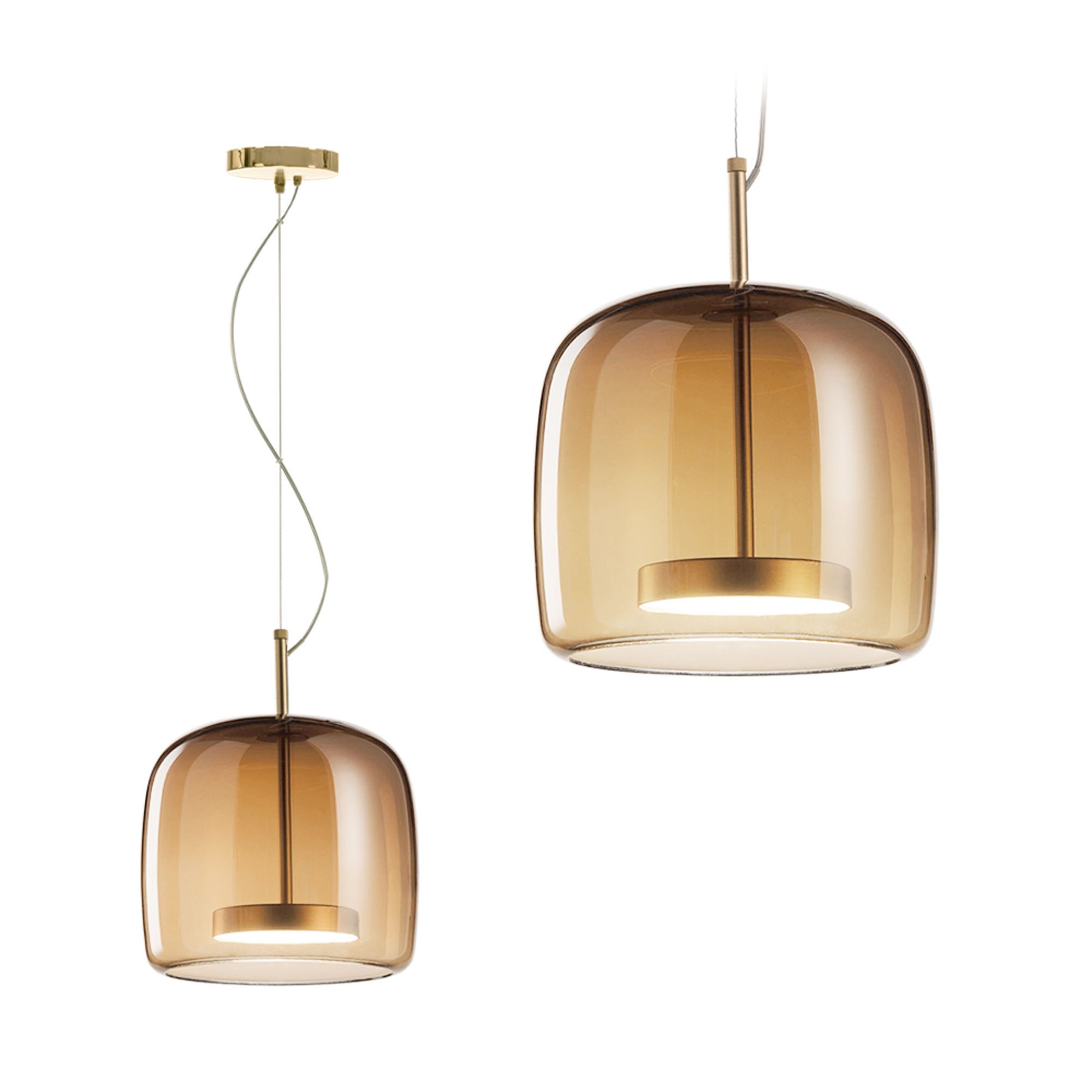 TOOLIGHT hængende loftlampe APP613-1CP AMBER Brun 23x23x113cm
