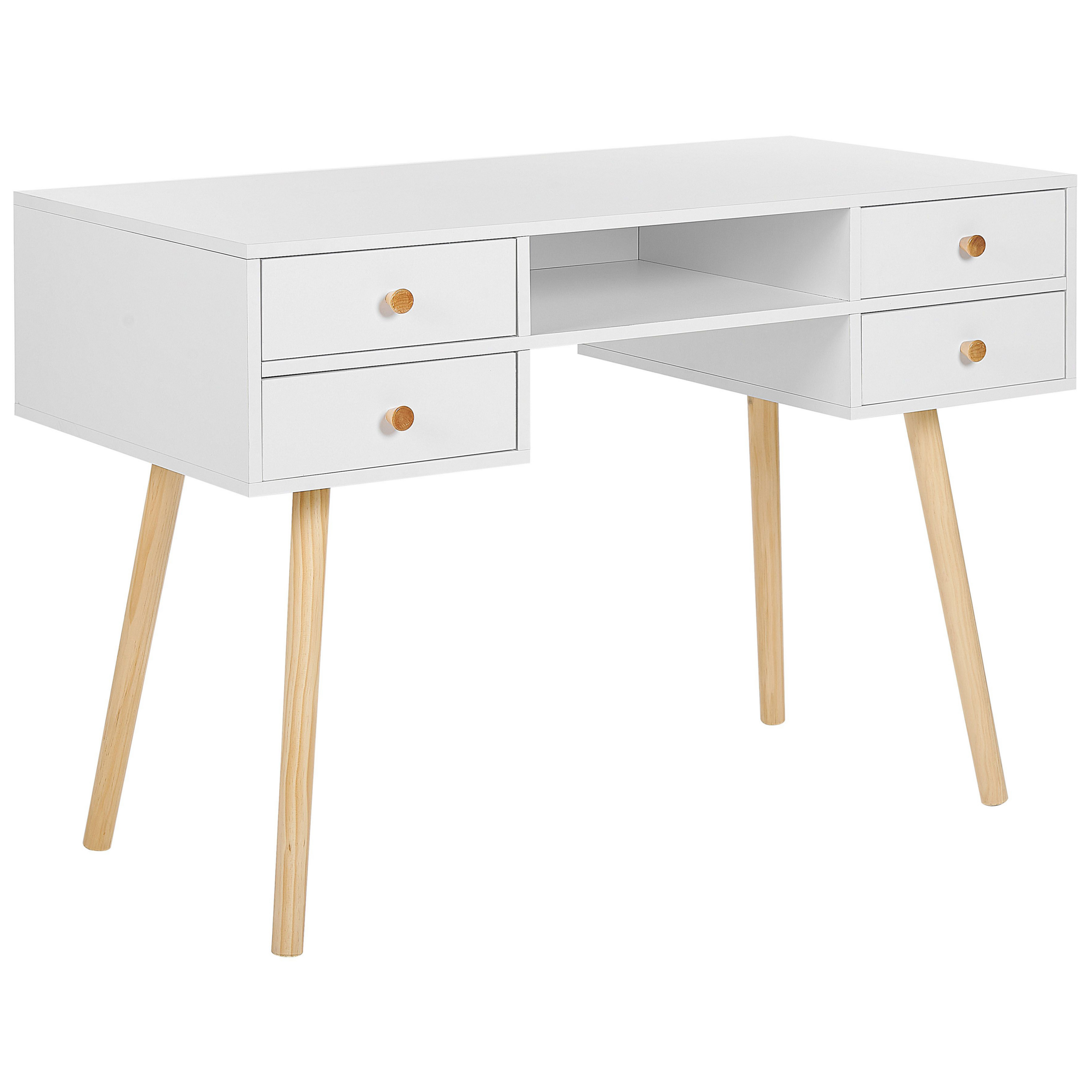 Skrivebord LEVIN 110 cm 55 cm med skuffer Hvid