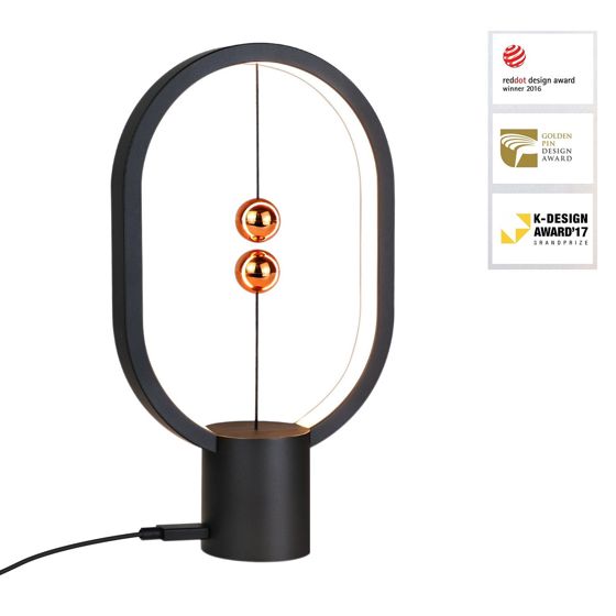 NETTLIFE sort, LED - sengelampe: Bordlampe, lille, dekorativ, magnetisk lampe, med USB
