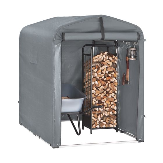 Sobuy Outdoor Car Garage Bicycle Box Tent Vandtæt telt til biler, motorcykler og værktøj Haveskur og udendørs opbevaring Grå 120x176x163 cm KLS11-DG