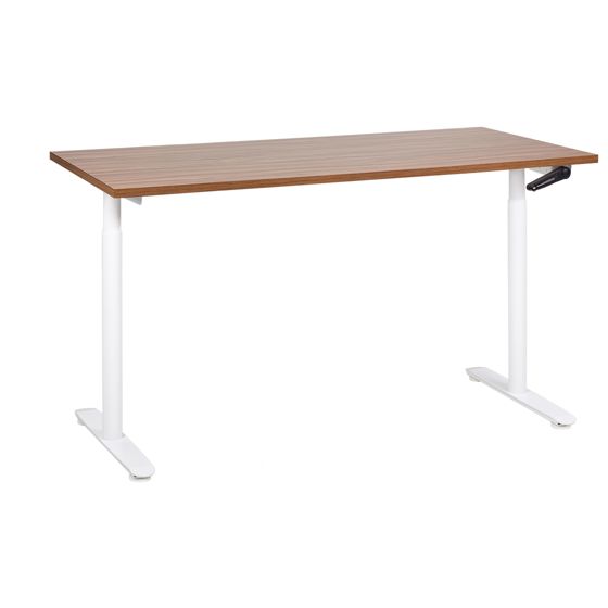 Manuelt justerbart hæve sænkebord DESTINAS 160 cm 72 cm Brun/hvid
