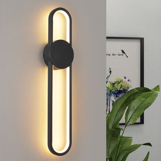 NETTLIFE Indendørs LED Væglampe - 12 W Trappelampe 60 cm Sort Moderne Entrelampe 3000 K