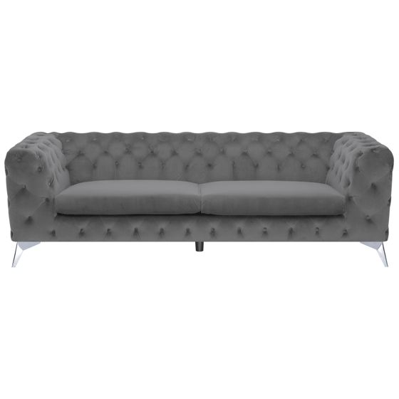 Sofa 3 personers SOTRA Velour Grå