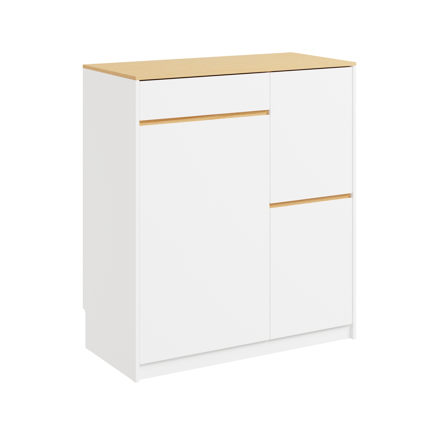 Køkkensideboard med skuffer og affaldsbeholder, hvid, 80.0x45.0x90.0 cm, FSB111-WN