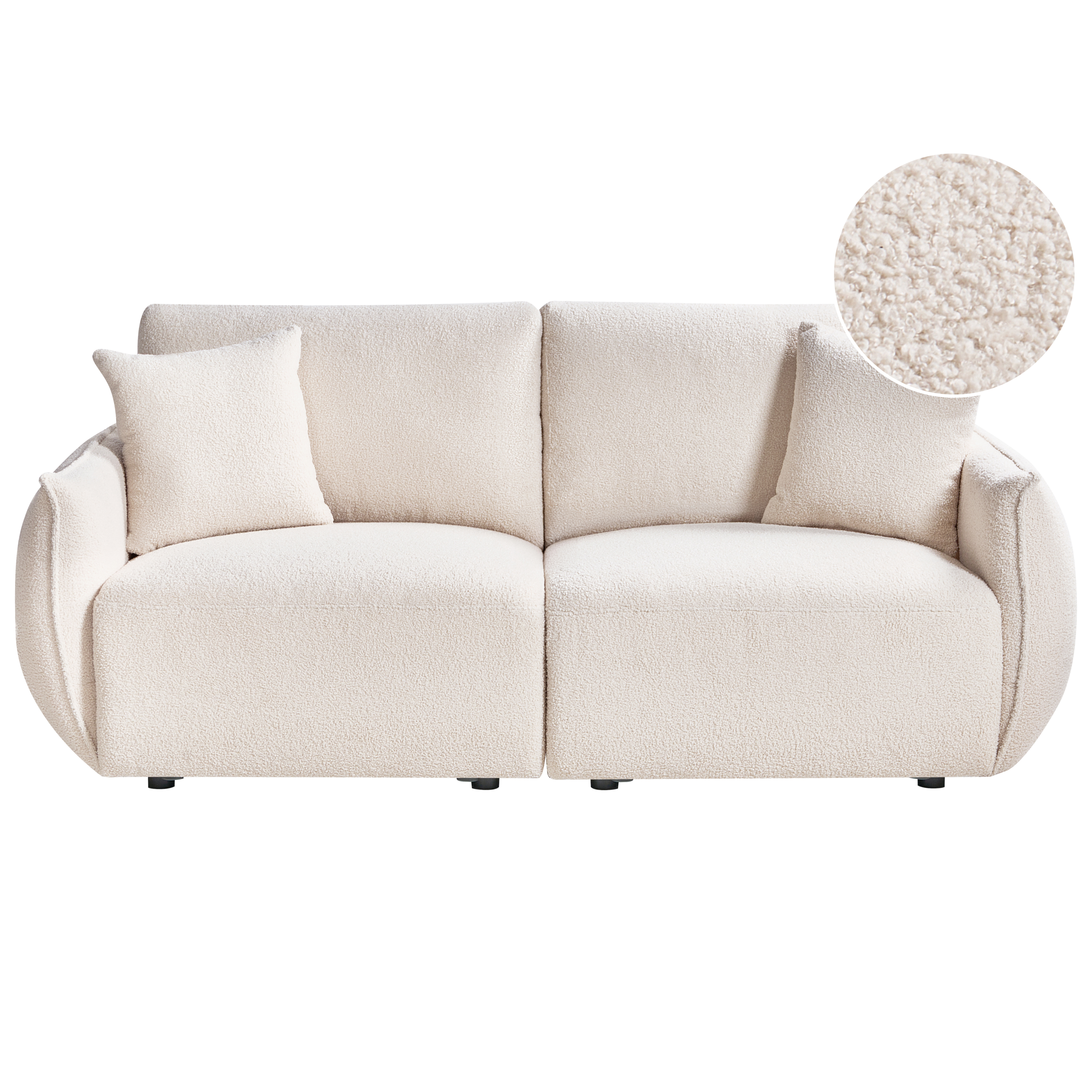 Modulsofa 2 personers MESNALI Boucle Cremehvid