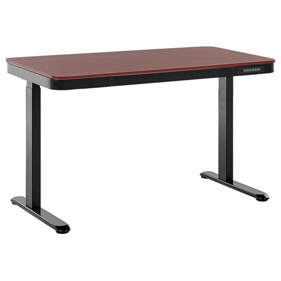 Elektrisk justerbart hæve sænkebord KENLY 120 cm 60 cm med USB-port Mørkebrun