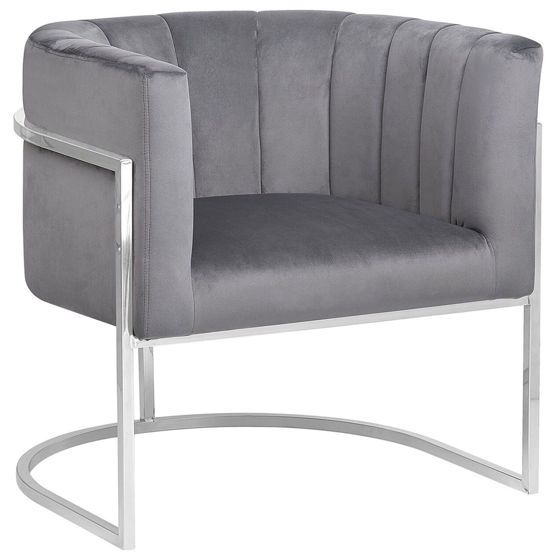 Lænestol LARVIK Velour Grå