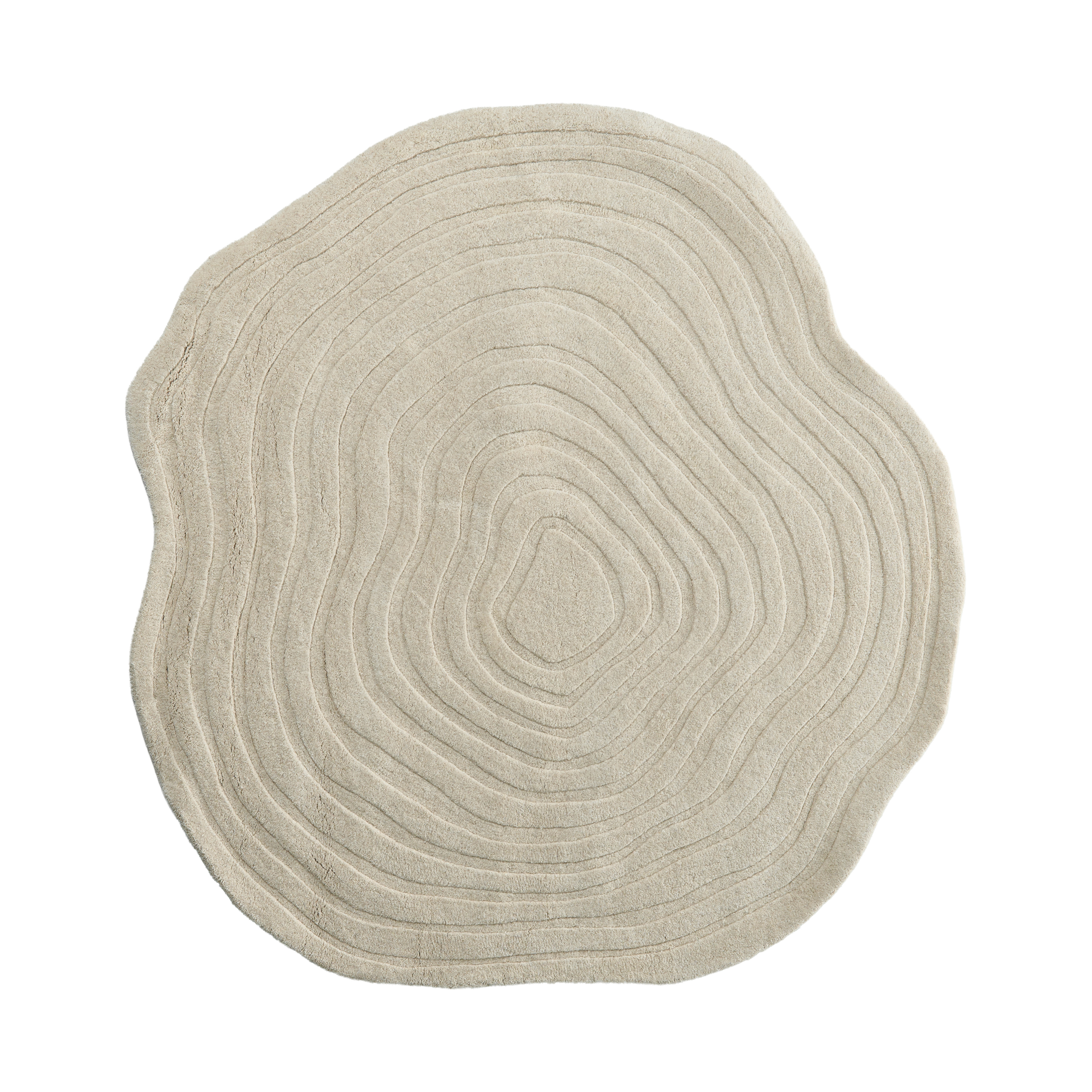 Gulvtæppe ANKARAE Beige ø 160 cm Uld