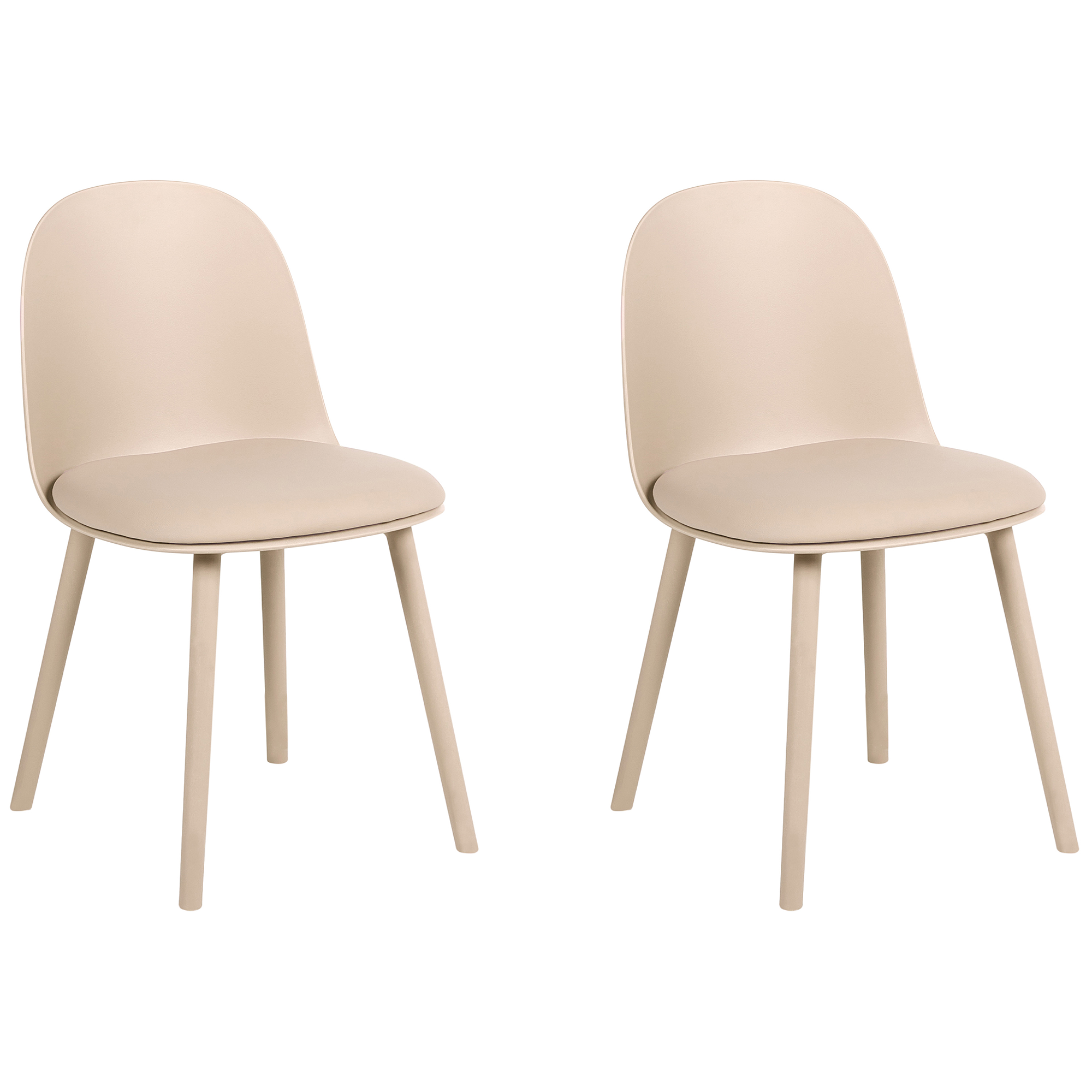 Sæt med 2 spisebordsstole ANKENY Kunstlæder Beige