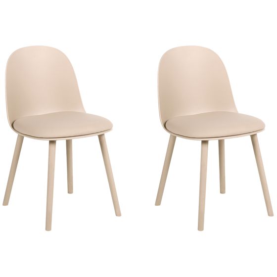 Sæt med 2 spisebordsstole ANKENY Kunstlæder Beige