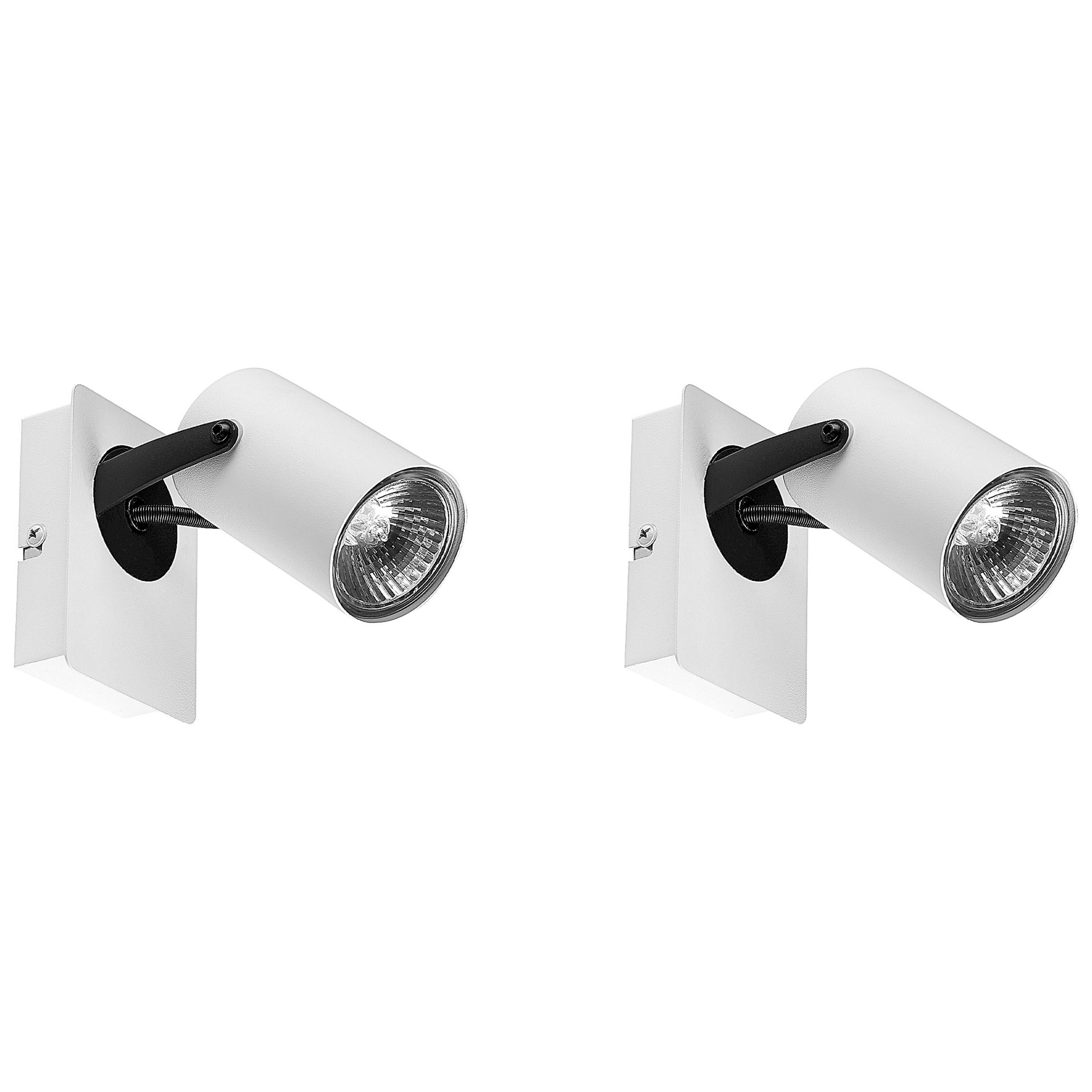 Sæt af 2 spotlight-lamper KLIP Justerbar Metal Hvid