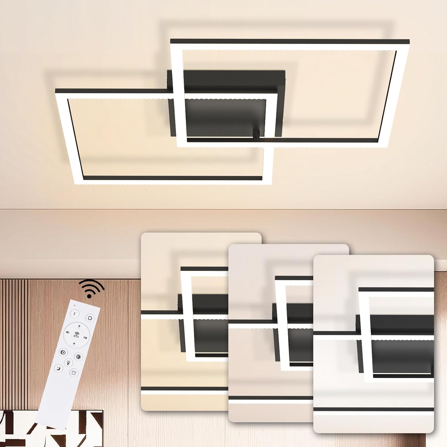 NETTLIFE LED - loftslampe, stue Loftslampe - stue, lampe Køkken, lampe, dæmpbar, 52W, sort
