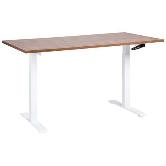 Manuelt justerbart hæve sænkebord DESTINES 160 cm 72 cm Brun/hvid