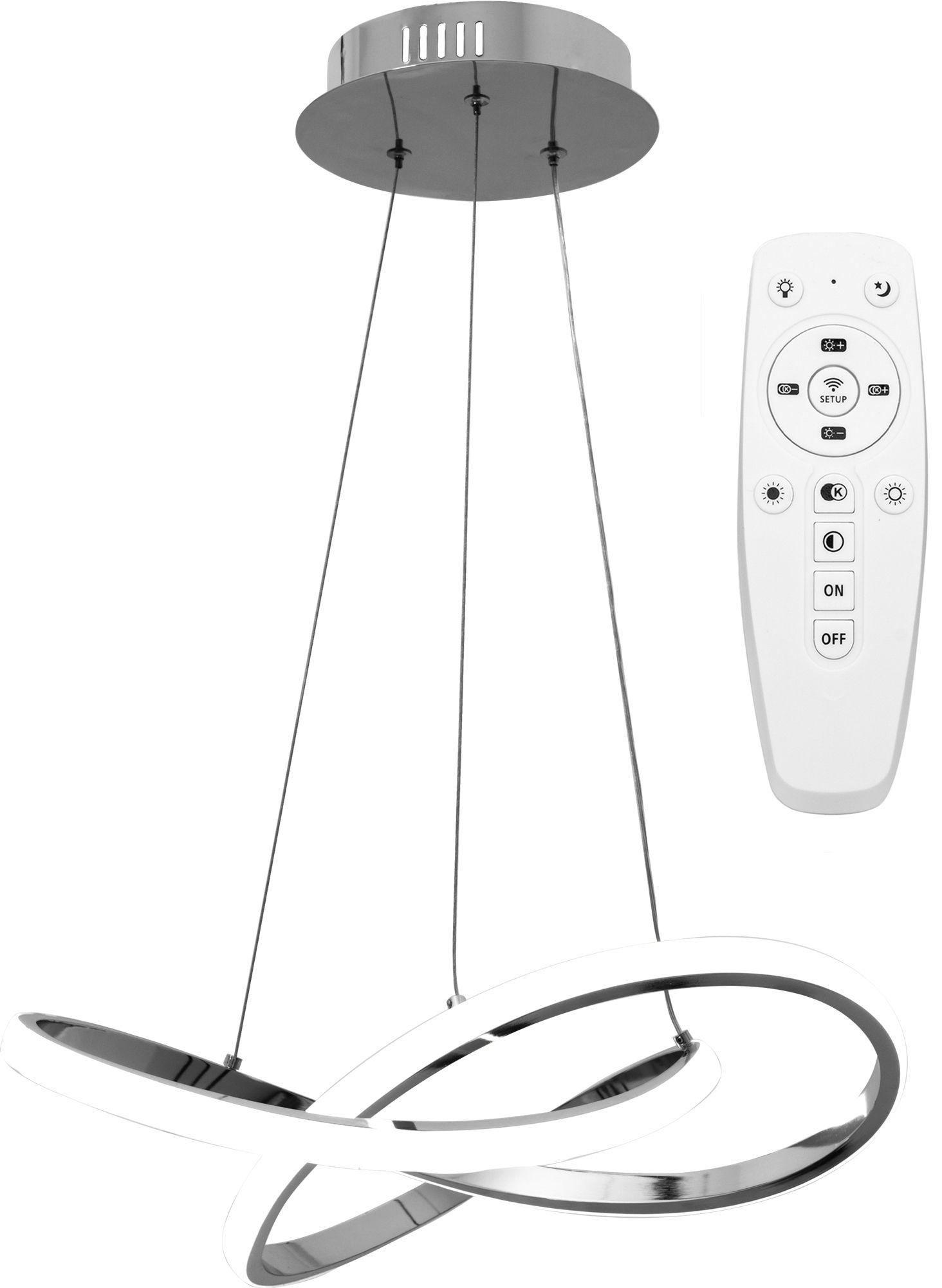TOOLIGHT hængende loftlampe APP389-CP LED Krom 9x44,5x90cm