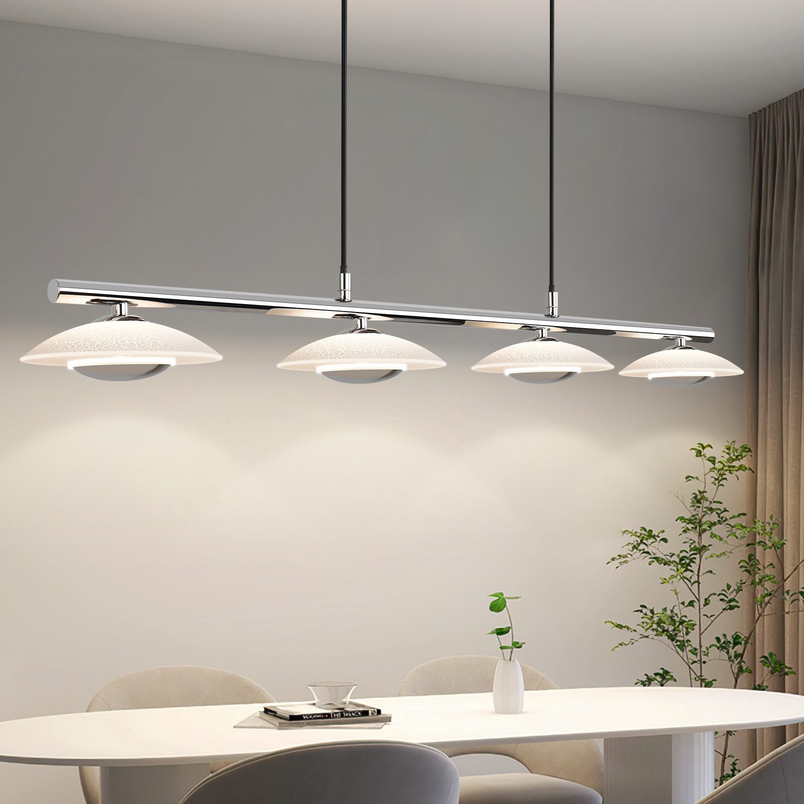 NETTLIFE LED pendellampe spisebord moderne design spisestue pendellampe stue 4 flammer 3000K