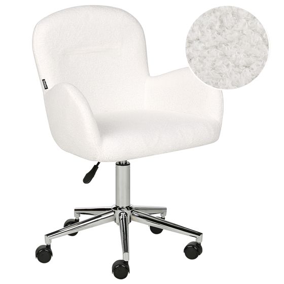 Skrivebordsstol PRIDDY Boucle Cremehvid