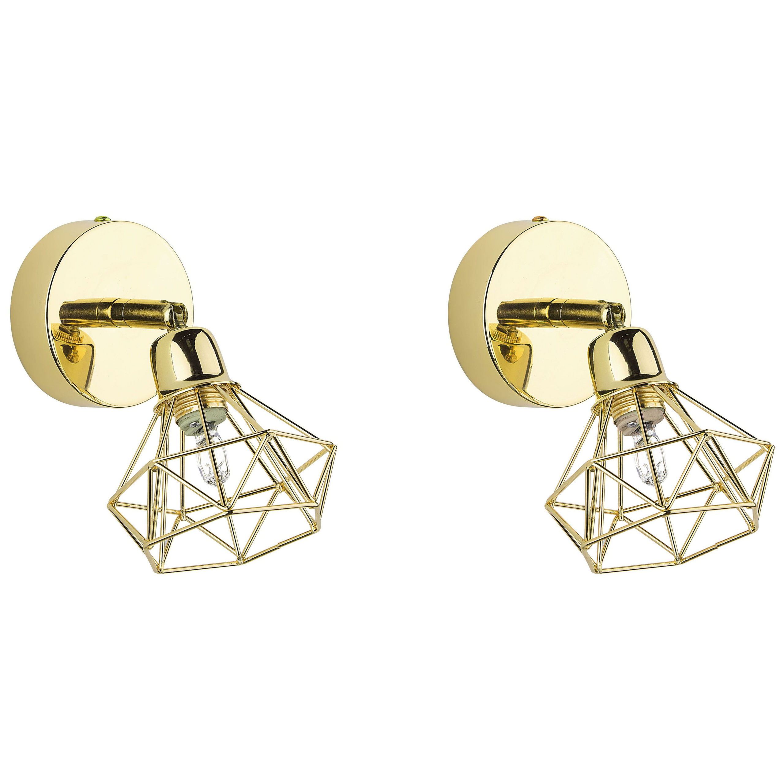 Sæt af 2 spotlight-lamper ERMA Justerbar Metal Guld