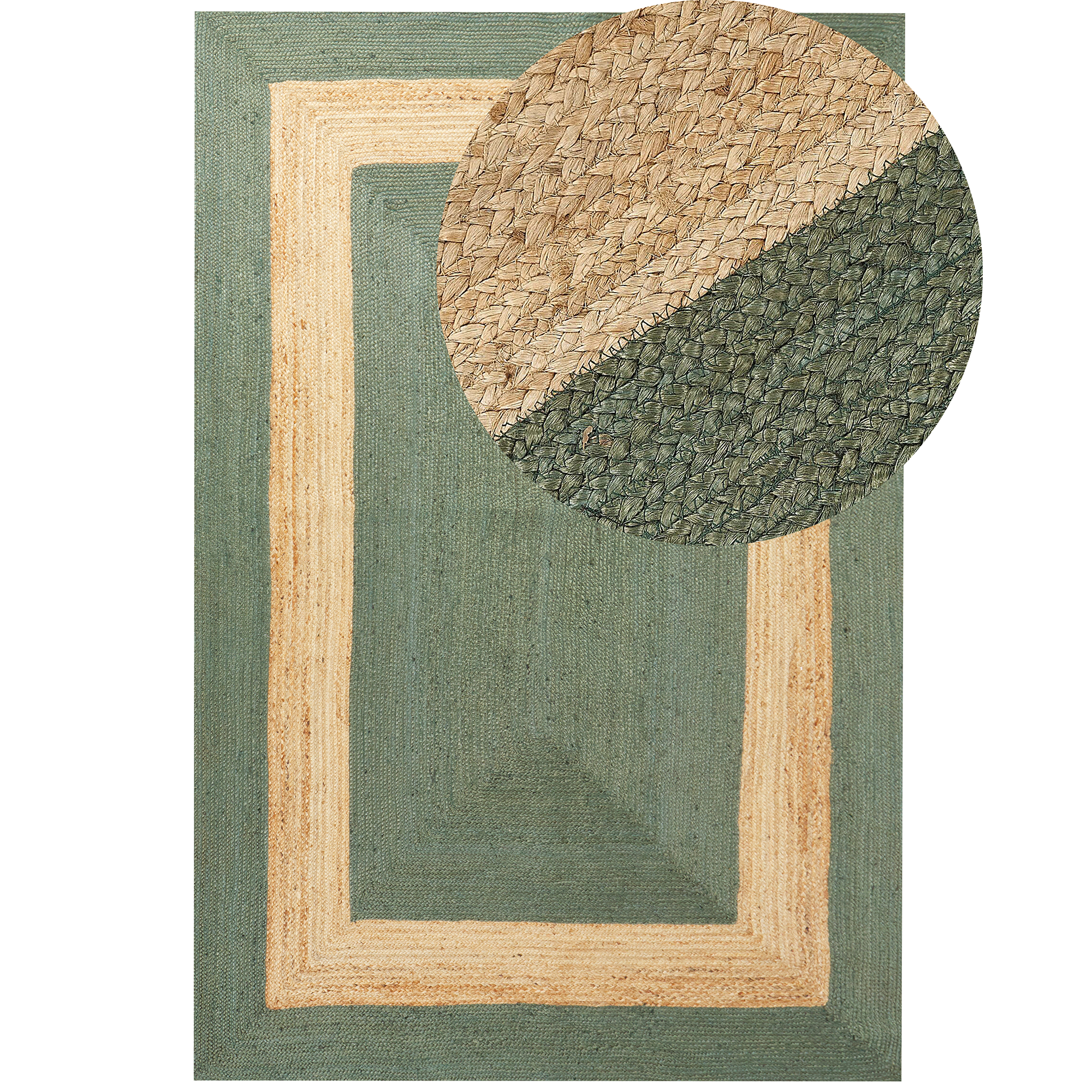 Gulvtæppe KARAKUYU Grøn 200 x 300 cm Jute