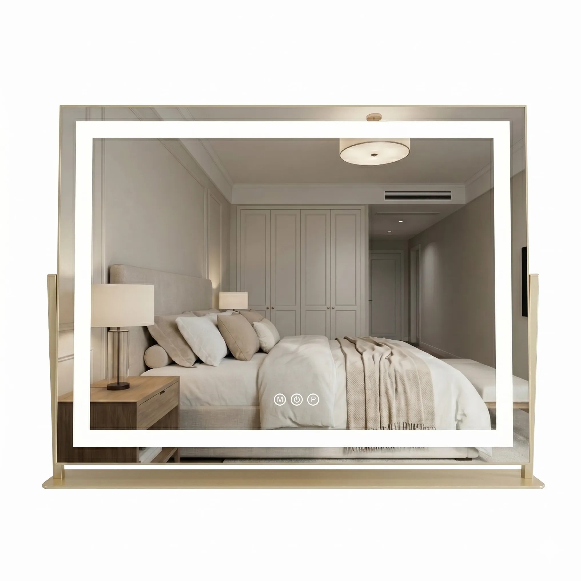REA spejl Studio 58x45 LED Guld 10x62,5x46cm