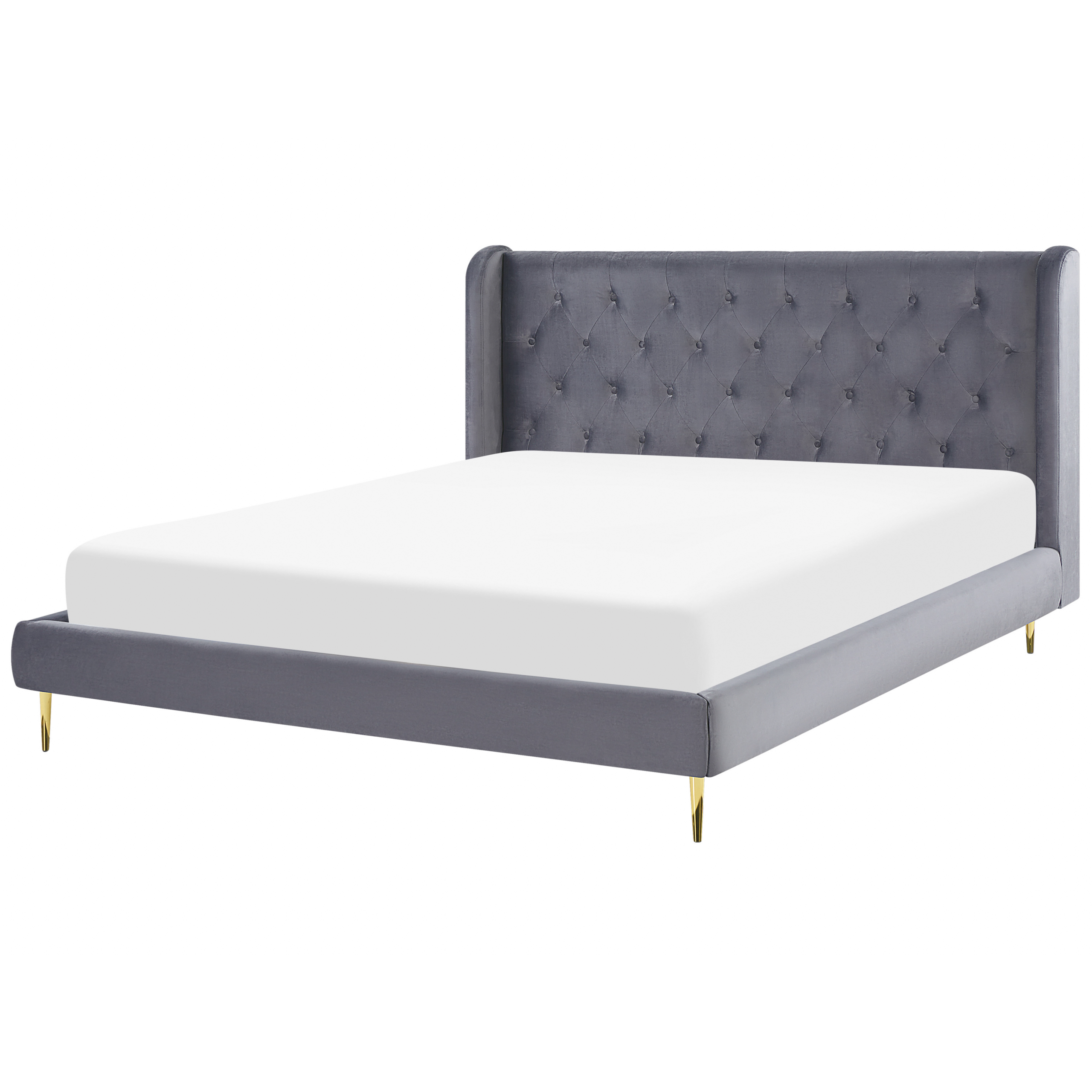 Seng Velour FORBACH 180 x 200 cm Grå
