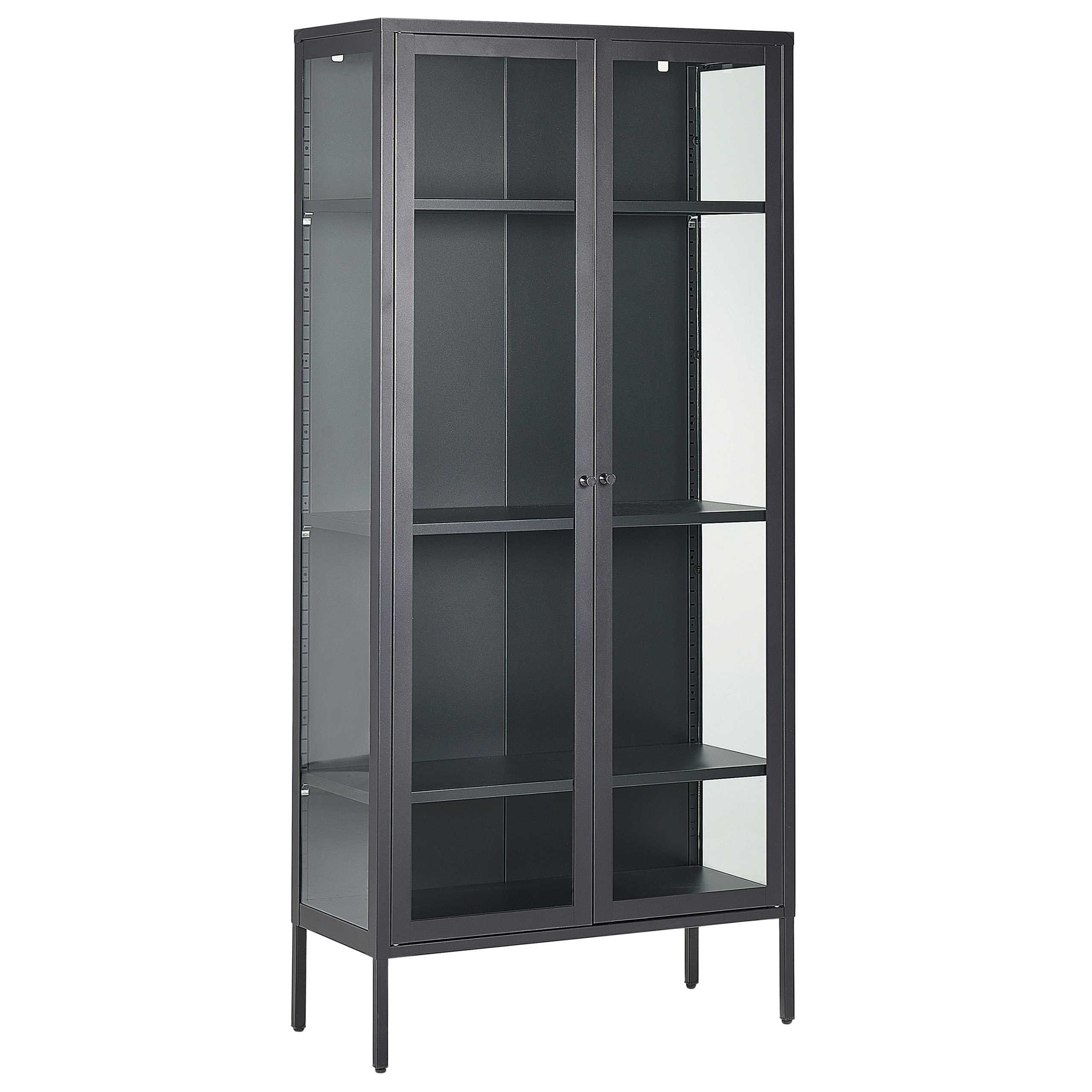 Glas vitrineskab HARTY 80 cm Metal Sort