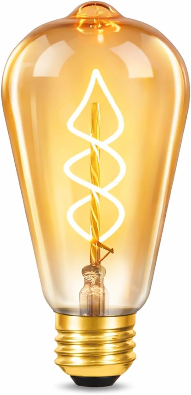 NETTLIFE 1 stk. Edison E27 LED vintage dekorativ retro lampe 4W spiralformet LED ST64 2200K