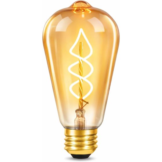 NETTLIFE 1 stk. Edison E27 LED vintage dekorativ retro lampe 4W spiralformet LED ST64 2200K