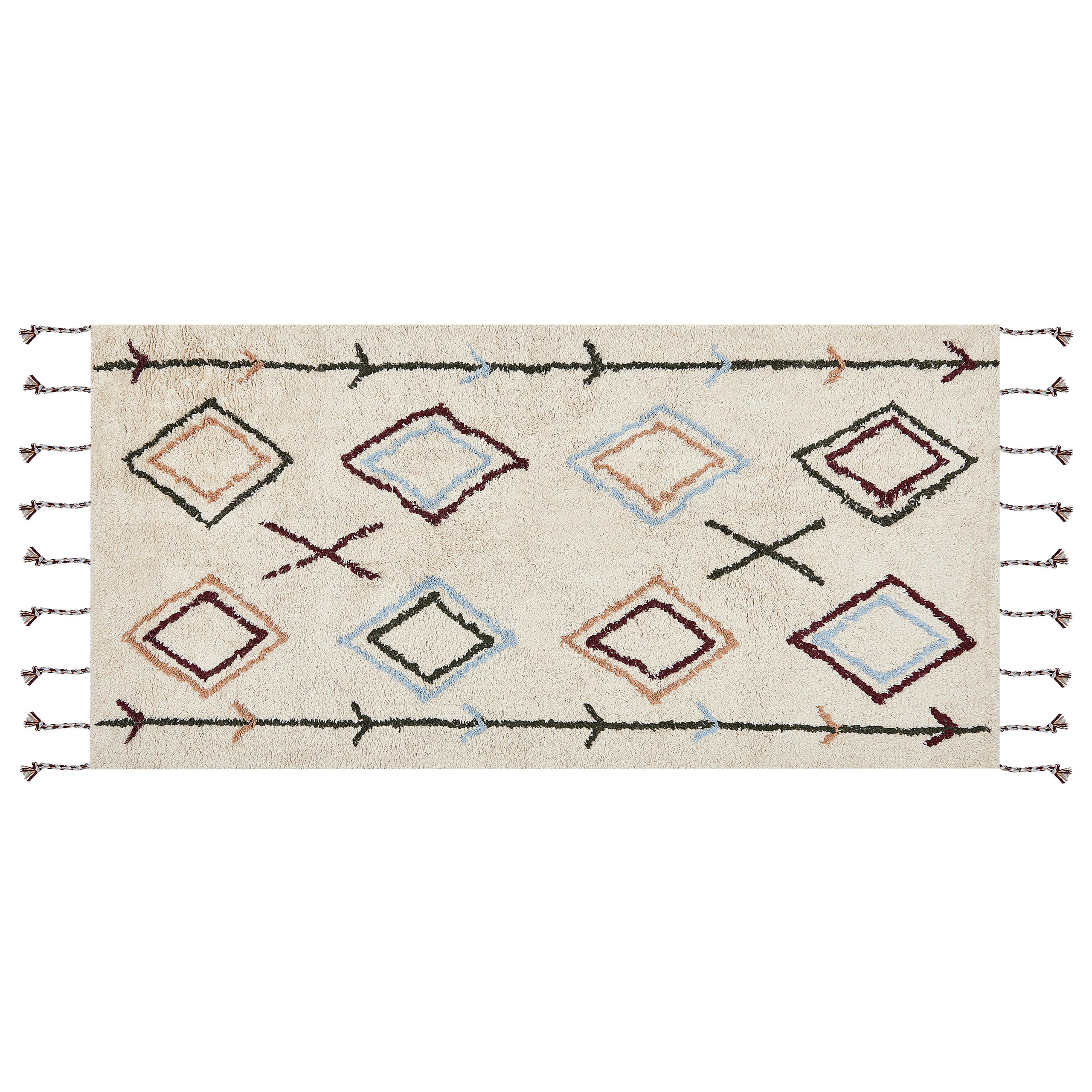 Gulvtæppe CORUM Beige 80 x 150 cm Bomuld