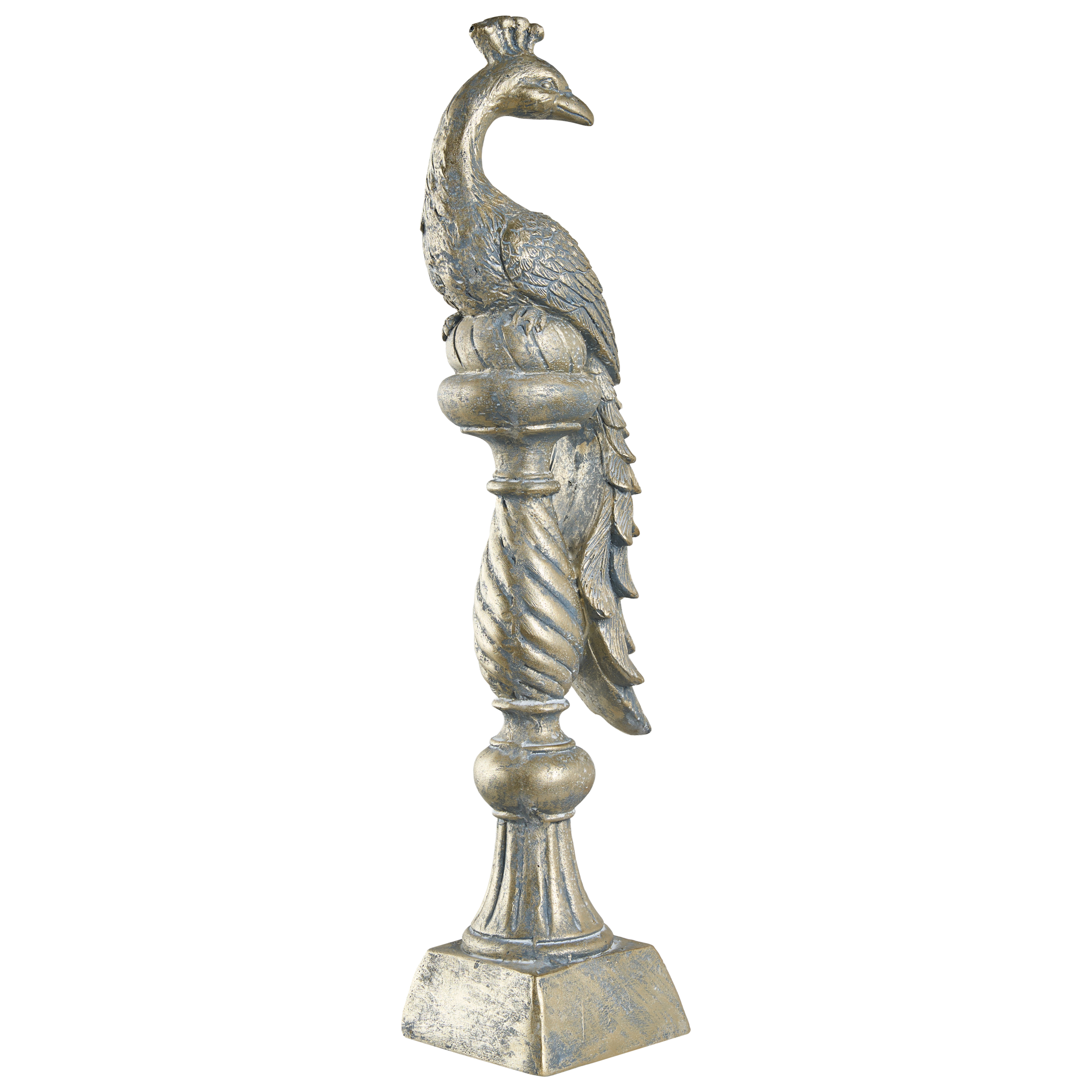 Havestatue HAARBY Påfugl Guld