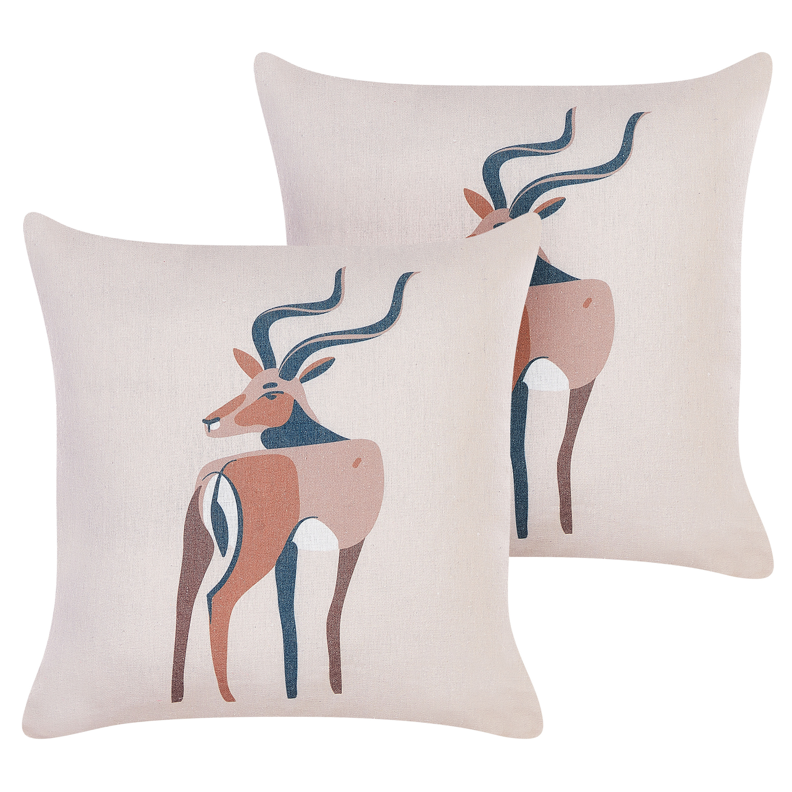 Sæt af 2 pyntepuder ABAL 45 x 45 cm Beige Dyremønster