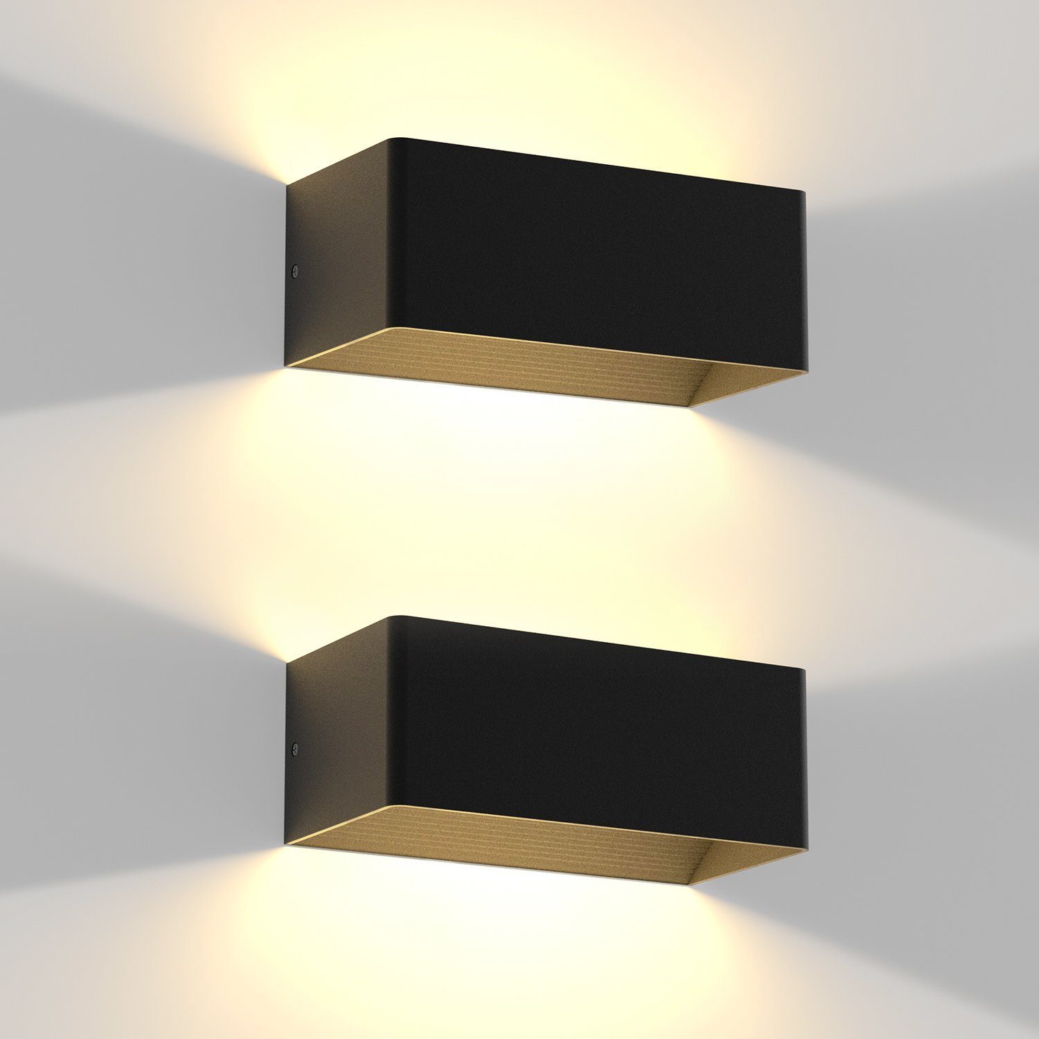 NETTLIFE LED - væglampe, indendørs - 2 vertikale, sort, vægbelysning, 5 W, 3000K
