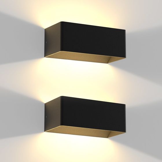 NETTLIFE LED - væglampe, indendørs - 2 vertikale, sort, vægbelysning, 5 W, 3000K