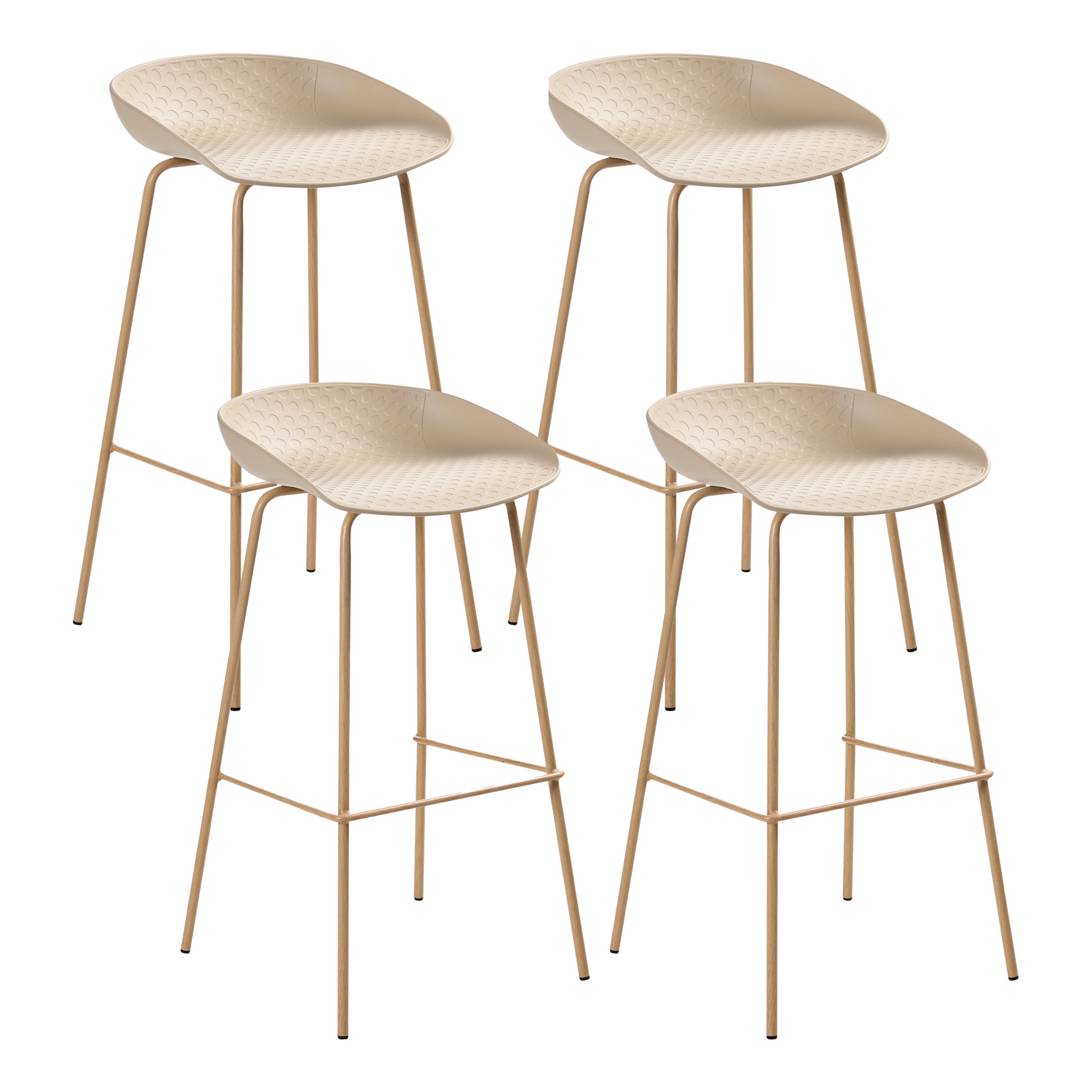 Sæt med 4 barstole VENLO Beige