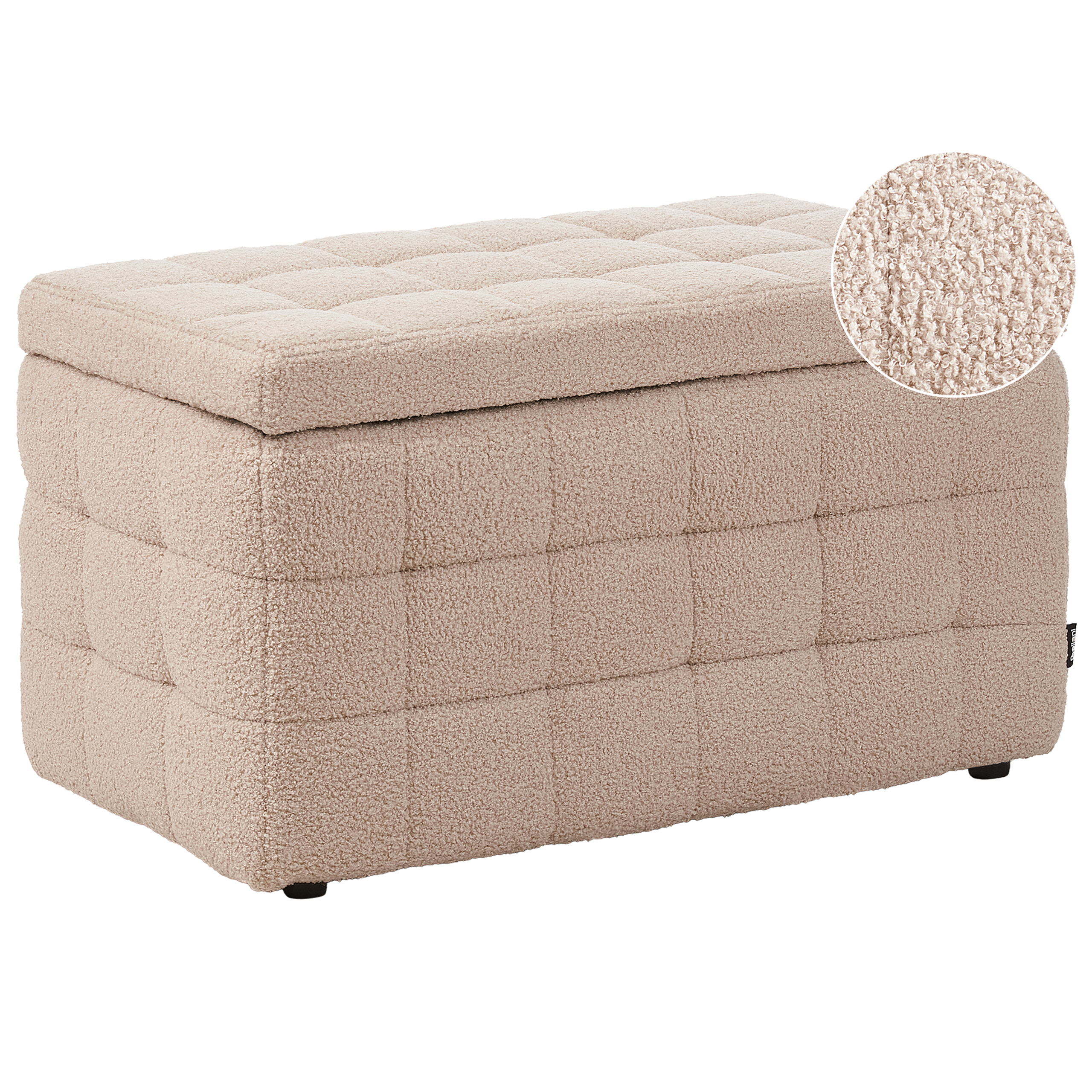 Puf med opbevaring MICHIGAN Boucle Beige