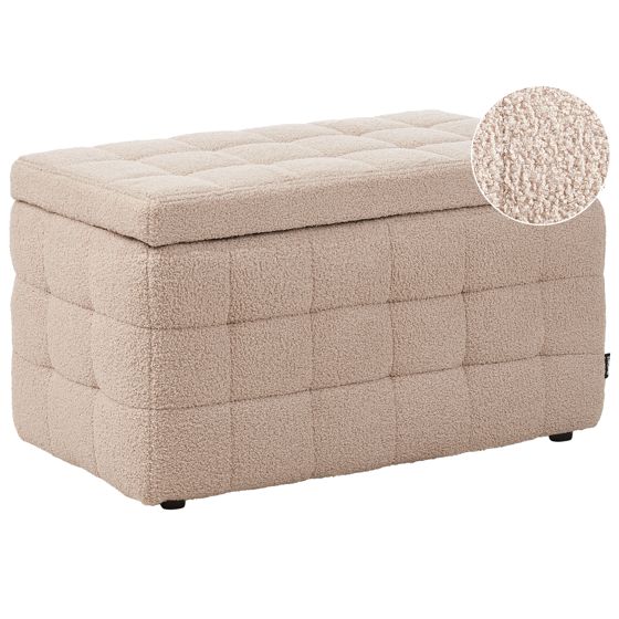 Puf med opbevaring MICHIGAN Boucle Beige