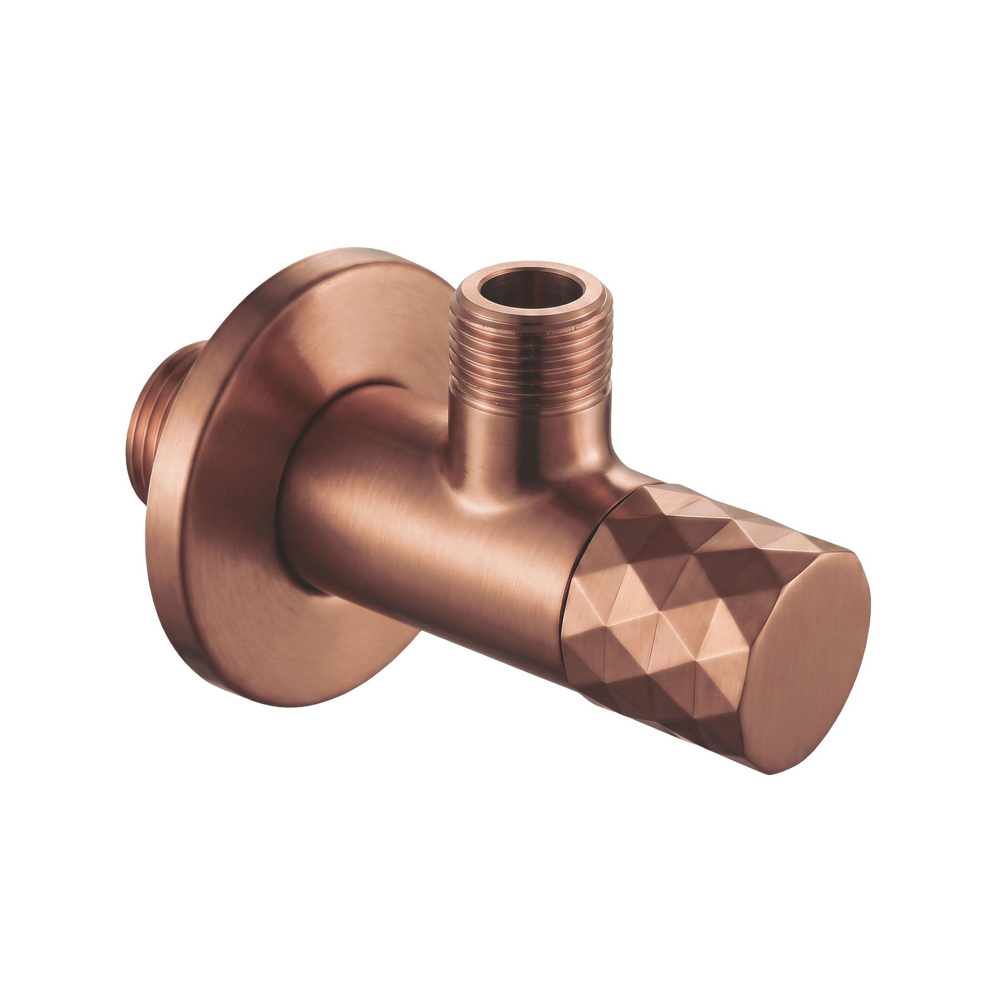 REA vinkelventil Diamond 03 1/2" x 3/8" , Børstet kobber, 6,8x5x4cm