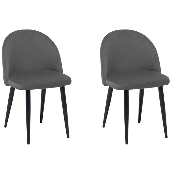 Sæt med 2 spisebordsstole VISALIA Velour Grå